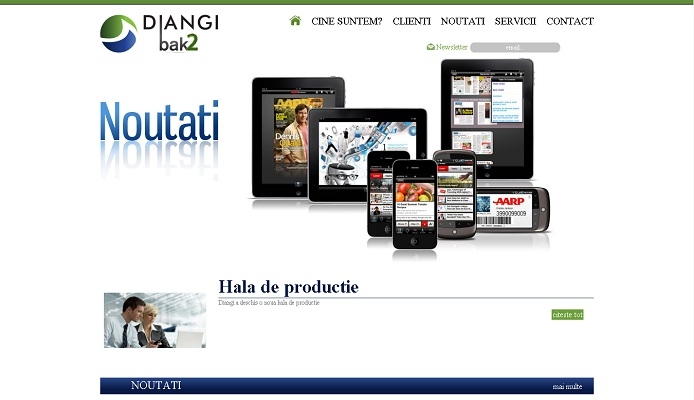 Dezvoltare site de prezentare - Diangi - layout site, noutati.jpg